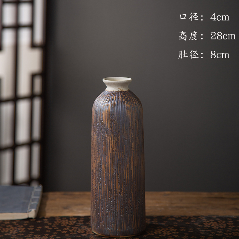 Jingdezhen nuevo jarrón de cerámica china planta maceta de flores de cerámica vintage flor seca sala de estar decoración moderna simple estricta