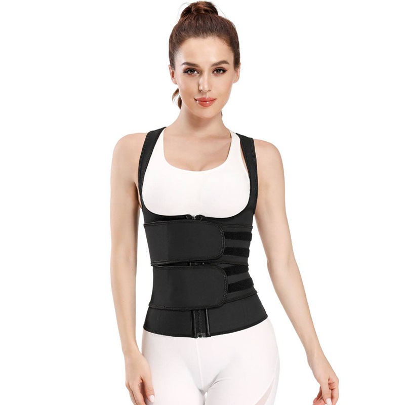 Cremallera de látex de gran tamaño, doble cinturón, 9 huesos de acero, chaleco de abdomen integrado, eslinga, moldeador, chaleco corporal, ropa moldeadora