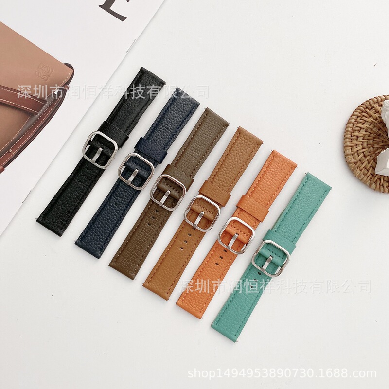 For Samsung Watch S3 Galaxy Watch4 Active2 Business 20mm22mm Genuine Leather Strap Universal