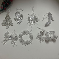 国境を越えたクリスマス北欧透明アクリル氷晶ペンダントクリスマスツリー天使の贅沢な装飾品の配置
