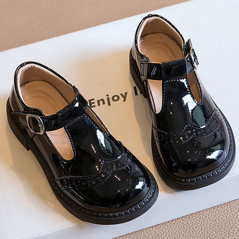 女童小皮鞋春秋新款单鞋英伦风真皮黑色皮鞋宝宝女孩软底款公主鞋