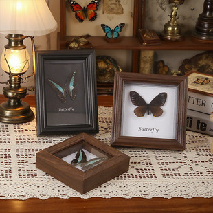 European Retro Hollow Stereo Photo Frame Table Butterfly Insect DIY Specimen Frame Square 46inch 8inch Wooden Picture Frame