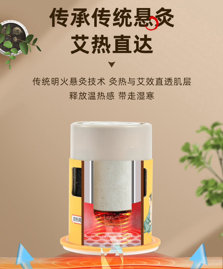 Portable Moxa Roll Tube Ai Jiu Warming Moxibustion Device for Body with Elastic Strap Reusable overview