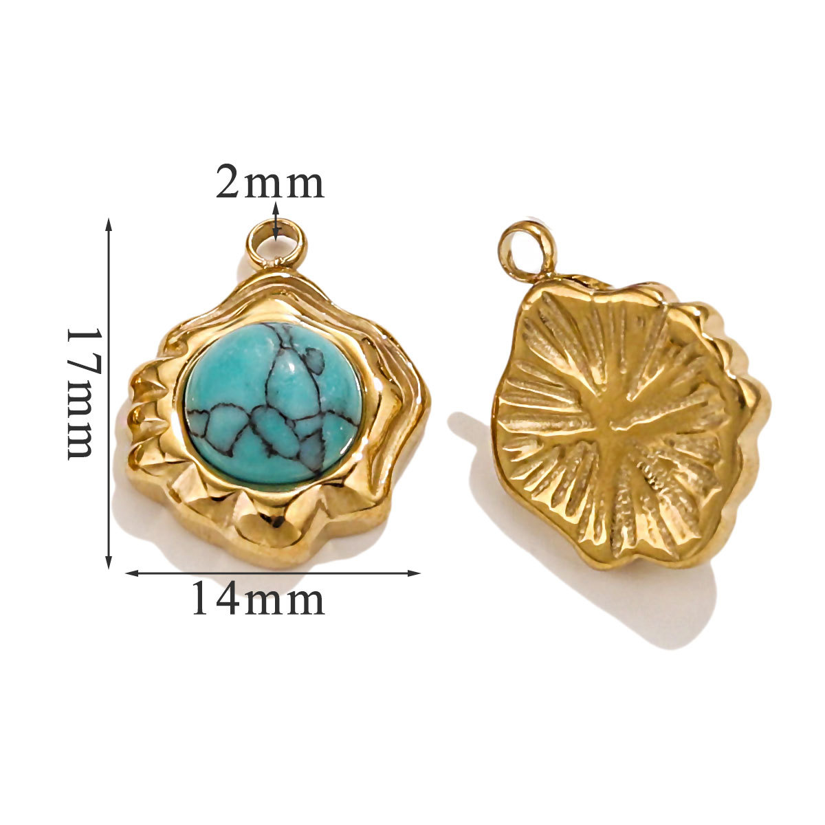 Europa y los Estados Unidos retro colgante geométrica de acero de aluminio joyería collar pendientes nicho accesorios de joyería DIY acero inoxidable piedra natural