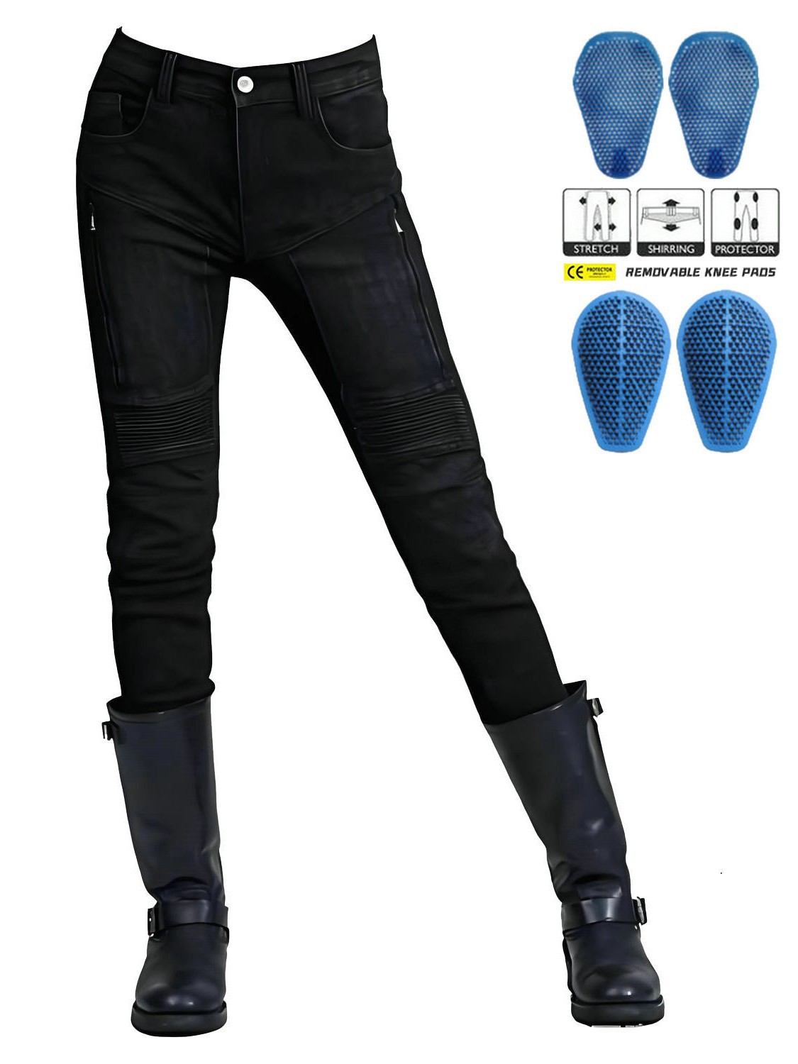 Volero motocicleta jeans Mujer verano malla transpirable alta cintura motocicleta pantalones de montar Kevlar silicona protectora