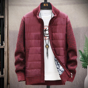Blast! 2021 autumn and winter New spell Material Men's stand collar cardigan for AliExpress plus velvet padded sweater large size coat
