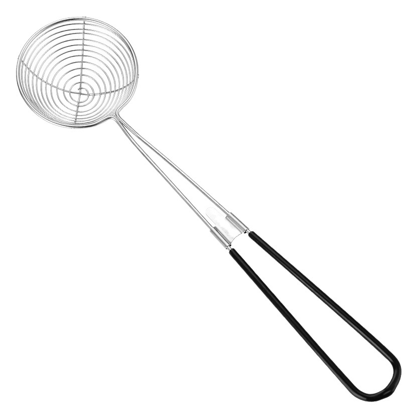 Pearl Colander Stainless Steel Red Handle Pearl Powder Round Spoon Hot Pot Colander Pearl Milk Tea Colander Deepened Net Fishing