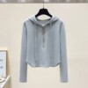 Hooded Long sleeve zipper T-shirt 2022 Spring and summer new pattern fashion Korean Edition Versatile Show thin have cash less than that is registered in the accounts Sweater