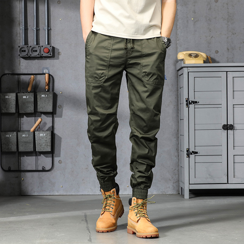 Daifa primavera y verano Pantalones delgados sueltos hasta el tobillo pantalones tácticos transfronterizos multi-bolsas para hombres bolsa de parche pantalones hasta el tobillo