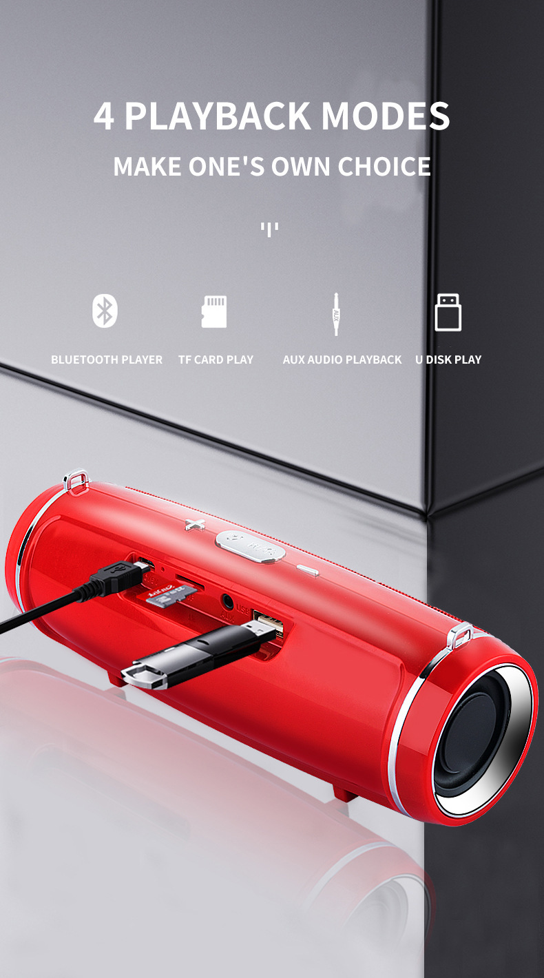 High-Fidelity 6D Surround Sound Dual Speaker Bluetooth Speaker - Portable with Long-Lasting Battery and Multiple Playback Modes_voghion.com