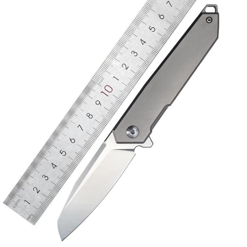 现货高硬度钛合金折叠刀户外D2钢收藏战术野营刀五金工具随身快开