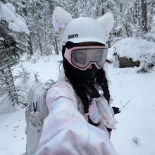 滑雪头盔猫耳朵装饰可爱个性配饰滑板头盔罩机车电动摩托通用