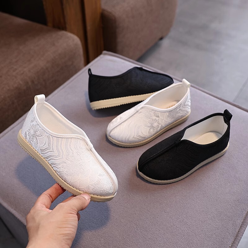 Children's Hanfu Shoes Old Beijing Cloth Shoes Ethnic Style Students Ancient Clothing Performance Embroidered Shoes Spring and Autumn Boys' Handmade National Style