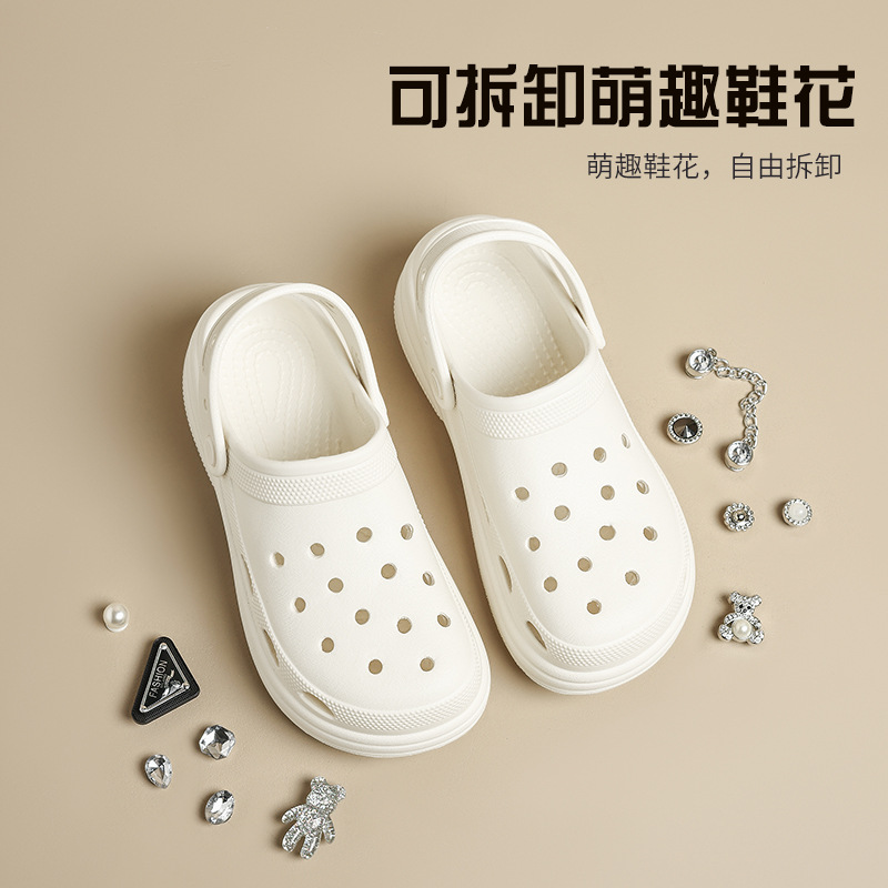 Sandalias Augusden Negras Perforadas para Mujer, Modelo 2026, Nuevas, de Verano, para Exteriores, con Suela Gruesa, Cómodas, a la Moda, para la Playa