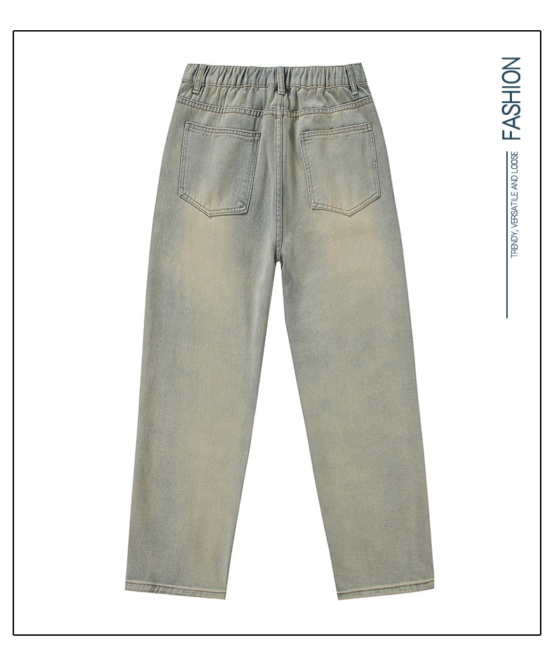 Herr jeans retro lös passform byxor med vida ben höst_voghion.com