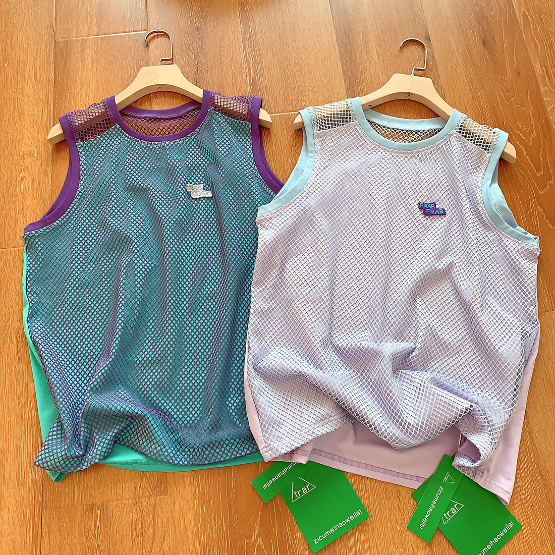Factory Order Summer New Loose Sports Mesh Hollow Splicing Outdoor Breathable Sleeveless Vest for Women