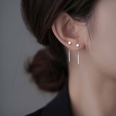 女性のためのイヤリング 2025 新しいトレンディな耳ワイヤーシンプルな気質イヤリングコールドスタイル多用途イヤリング幾何学的な痩身