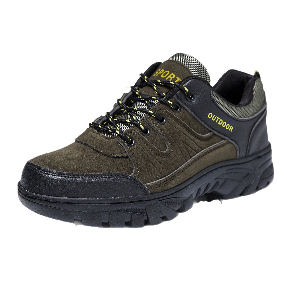 Grandes zapatos de montaña al aire libre para hombres, nuevos zapatos de trabajo de tacones planos redondos, moda casual, moda cómoda, zapatos de montaña
