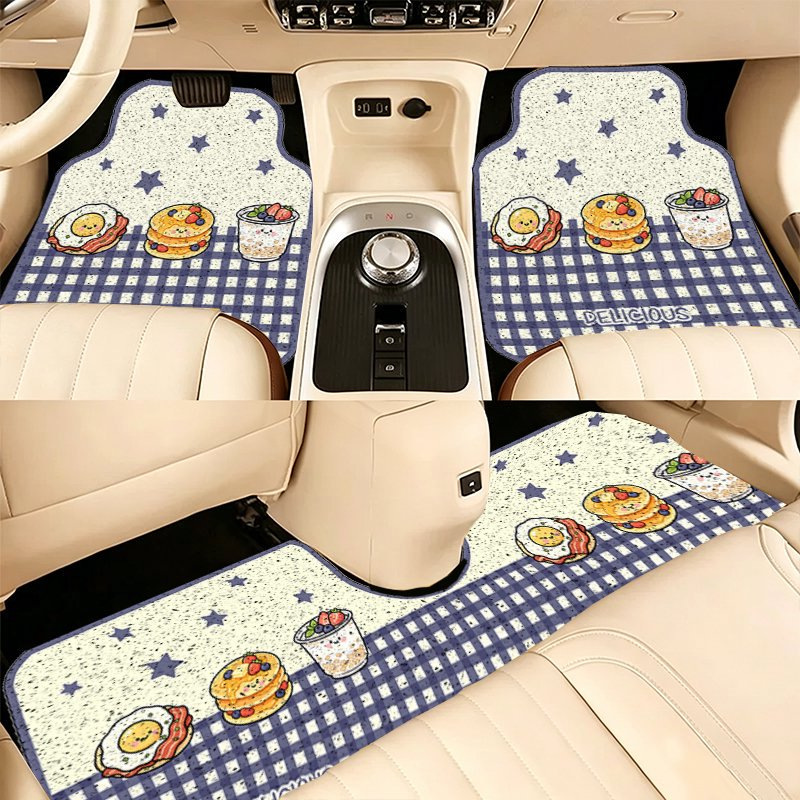 Amazon Cute Fruit Pattern Pvc Car Floor Mats Universal Home Use Sand-Scraping Dust Removal Mats Car Protective Floor Mats