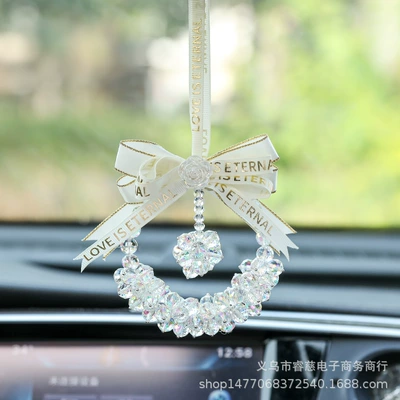 accessories Internet celebrity rearview mirror – Car hanging - bow-crystal-pendant