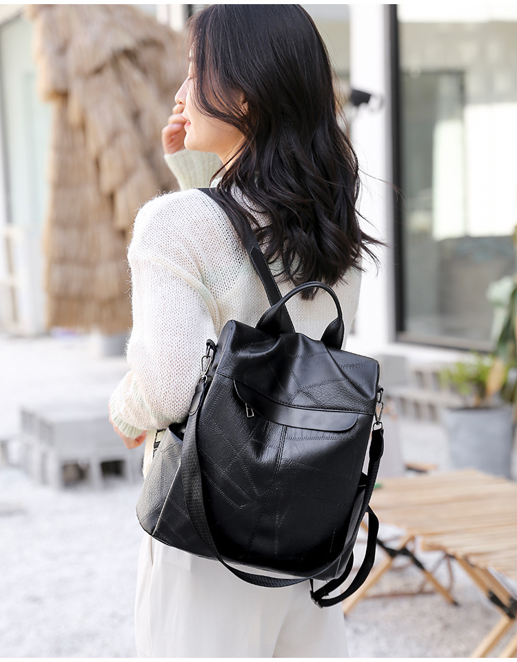 PU Leather Backpack in Use