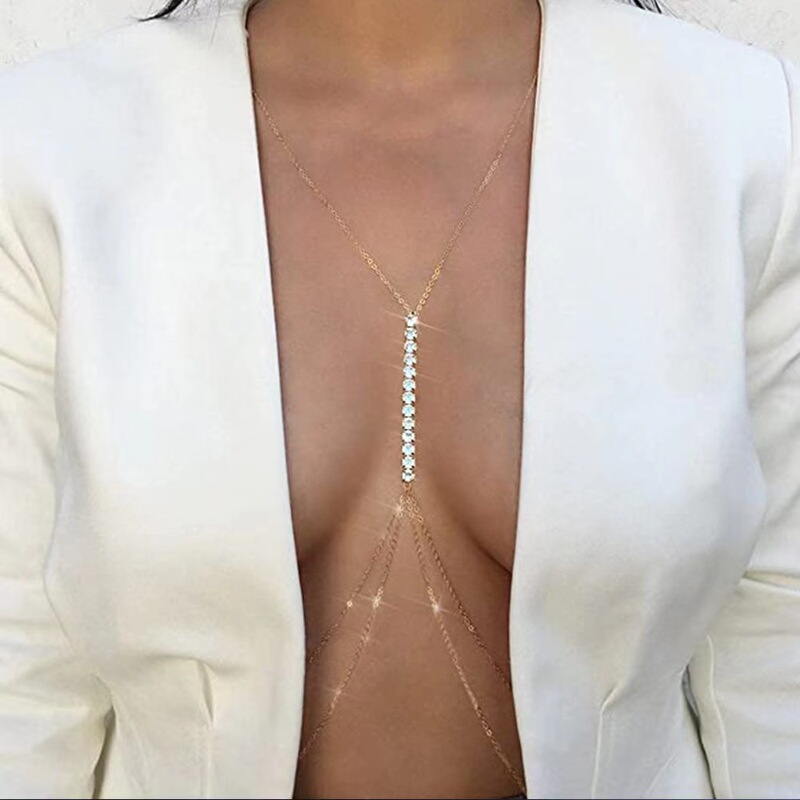 European and American Cross-border Chest Chain Simple Chest Accessories Women's Shiny Sexy underwear Show Wear Matching Accessories Beach Body Chain European and American Cross-border Chest Chain Simple Chest Accessories Women's Shiny Sexy underwear Show Wear Matching Accessories Beach Body Chain