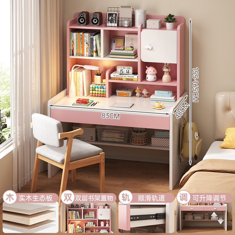 Mesa de escritorio, estante de escritorio, estante de escritorio, estante de escritorio, dormitorio, escritorio de computadora de madera sólida.