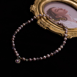 Natural Freshwater Pearl Necklace, Handmade Crystal Love, Accessible Luxury Elegant, Niche Design Choker Necklace