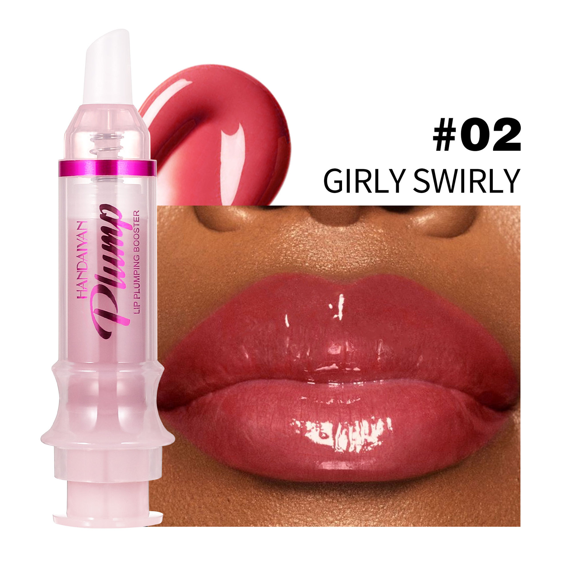 Labios transfronterizos Aceite de labios Tubo de aguja Labios densos handaiyan Brillo de labios ligeramente picante Dudu Lips Espejo de vidrio Brillo de labios