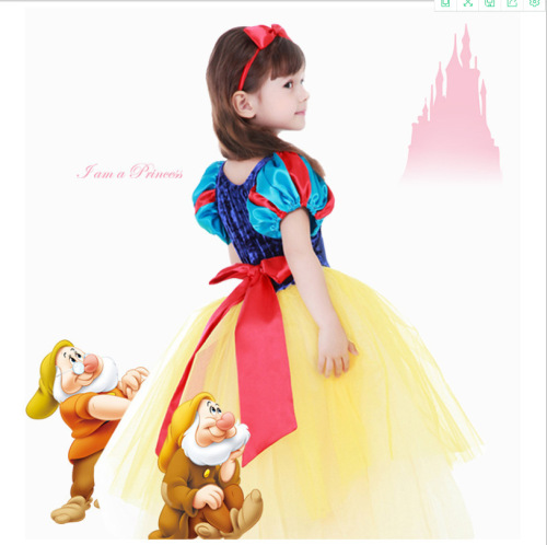 New Christmas clothing children's cosplay dress Snow White costume princess dress