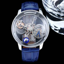 跨境货源手表男士外贸商务时尚腕表透明旋转星空防水机械手表