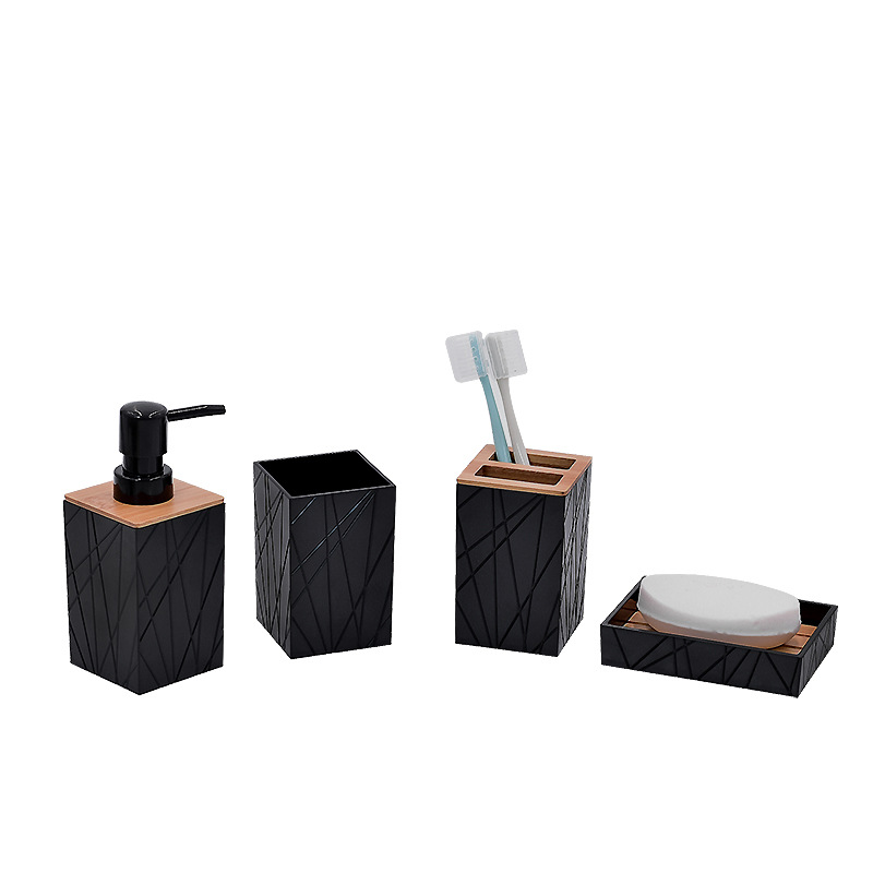 Diseñador creativo acrílico combinación cuarto de baño cuatro o cinco de seis piezas de baño traje de baño accesorios para el hogar