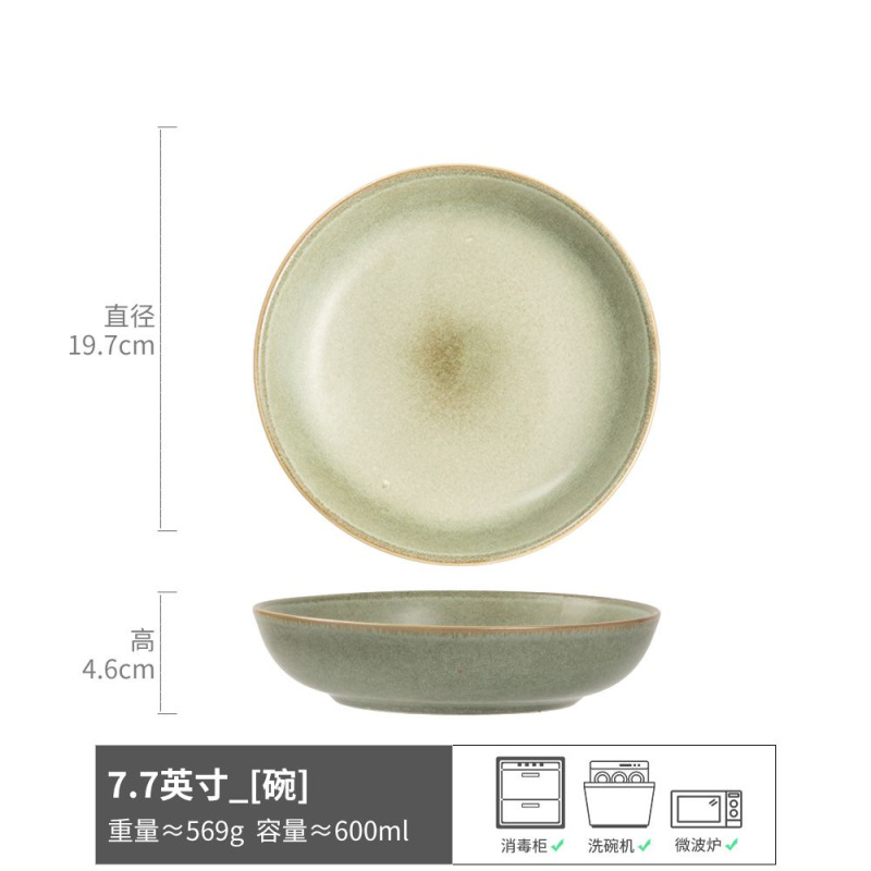 Gran colección de cuencos hermosos, cuencos de sopa de cerámica de color sólido retro, cuencos de fideos, ensaladeras de frutas redondas, vajillas para el hogar al por mayor