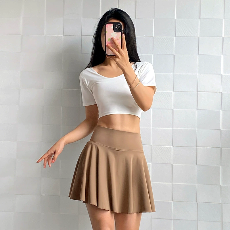 Спортивная короткая юбка, женская теннисная юбка, быстросохнущая плиссированная юбка, юбка для йоги, юбка для бега, фитнеса и бадминтона, лето