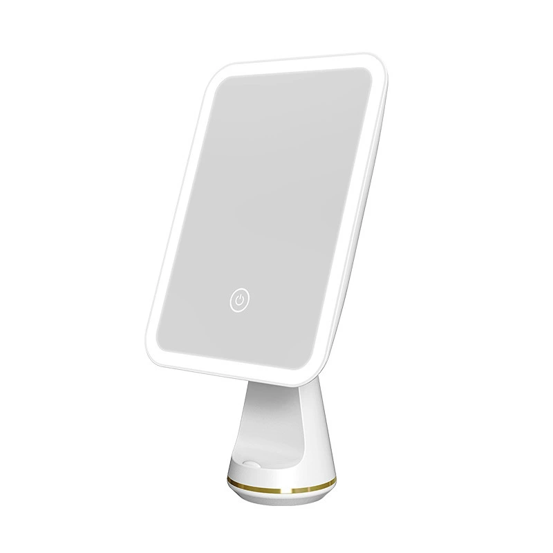 2024 Cross -border new product intelligent fill light beauty makeup mirror desktop with lamp home charging model portable makeup mirror