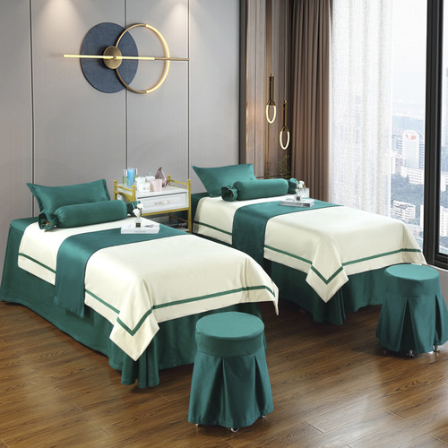 New beauty bedspread set of four pieces, beauty salon body care massage hair washing bedspread, ear cleaning head therapy bedspread, printed logo