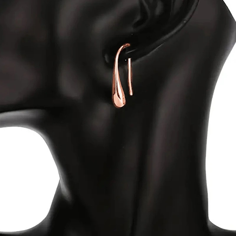 8g Weight Copper Ear Needle Material Earrings Classification 1 Pair Quantity Travel, Street, Shopping Occasion Copper Material U Shape, Water Droplets Pattern Women's Gender Plating Design Basic, Streetwear, Cool Style Style 1 Pair Basic Streetwear Cool Style U Shape Water Droplets Plating Copper Earrings 16