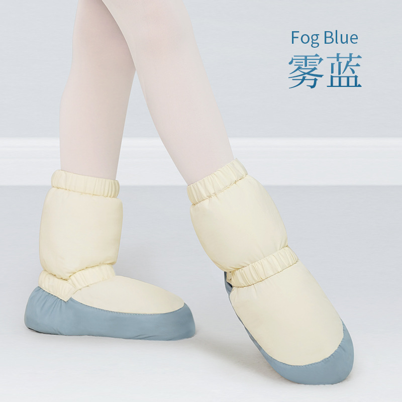 Danza botas calientes de otoño e invierno con forro polar de color a juego de calentamiento baile zapatos de algodón adulto Ballet femenino zapatos de ejercicio de fondo suave
