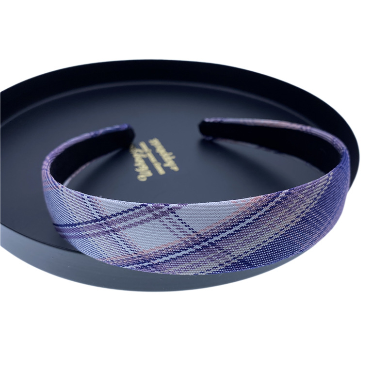 Tela de estilo coreano Plaid parche de cuero ensanchado diadema hebilla de cabeza dos yuanes tienda accesorios para el cabello accesorios para la cabeza SUMINISTRO DE puesto