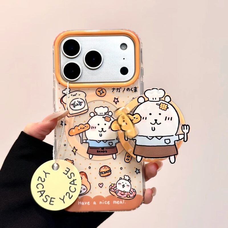 Cartoon Suitable for Samsung S23Fe Mobile Phone Case S25Ultra/S24Plus/S21 Magnetic Suction 3 Apple 17Promax