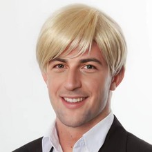 芭比男主ken假发 真人芭比电影肯cos假发万用浅金色短发黑色短发