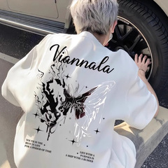 潮牌痞帅爆街tシャツ男子高級感夏純綿蝶半袖アメリカ高街小衆五分袖