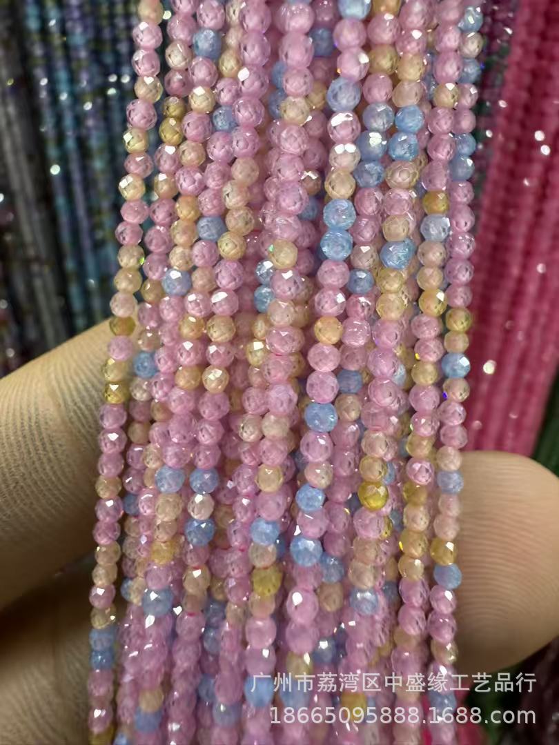 Manufacturer's Direct Sales of 2mm Round Beads, Semi-Finished DIY Loose Beads, Handmade Clothing Spacer Beads, Jewelry Accessories, Source Faceted Zircon