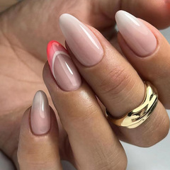 Rose-color patchwork fresh and gentle girl beauty nails Western-style Ins style sweet girl fresh and versatile wearable nail stickers, 24 pieces