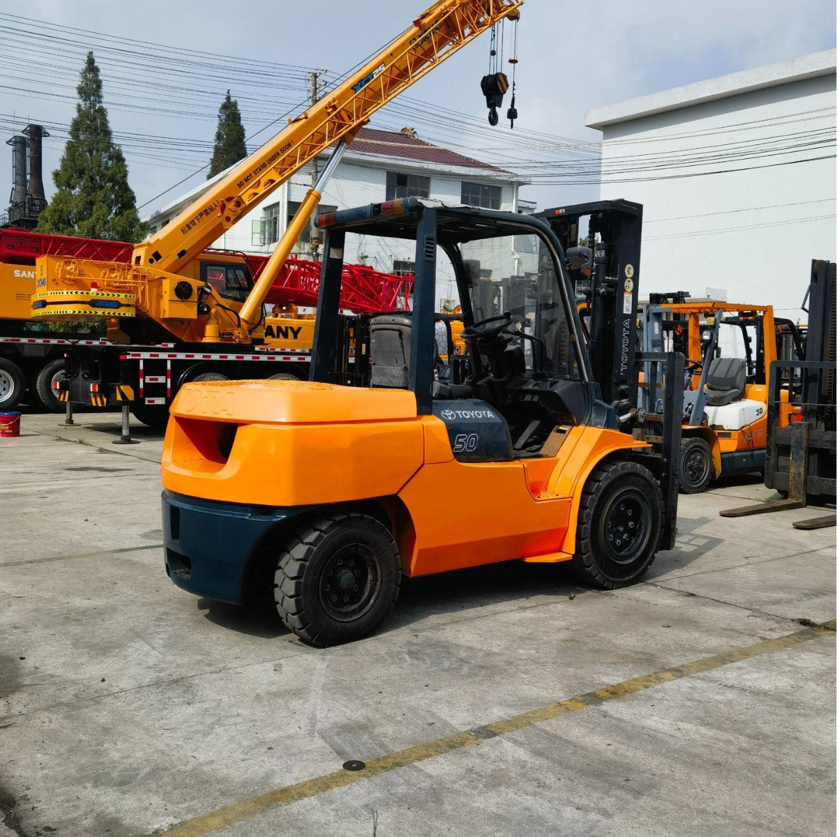 Toyota 7F505 toneladas de segunda mano carretilla elevadora soporte de exportación marca japonesa 8F50 8 toneladas 10 toneladas