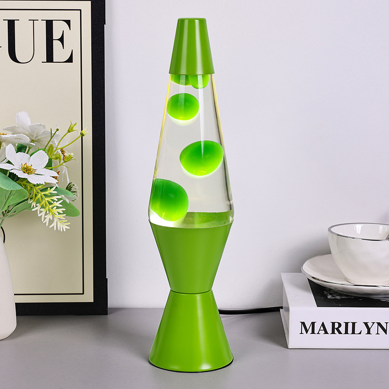 Cross-Border European and American Interior Decoration Lava Lamp Lava Table Lamp Nostalgic Youth High-Voltage Direct Plug Clear Water Green Wax Lamp