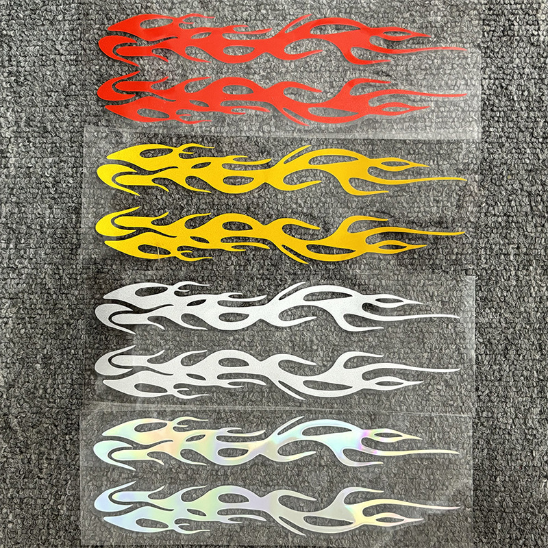 Reflective Colorful Flame Fire Strips Modified Decoration Motorcycle Electric Body Car Scratch Stickers_voghion.com