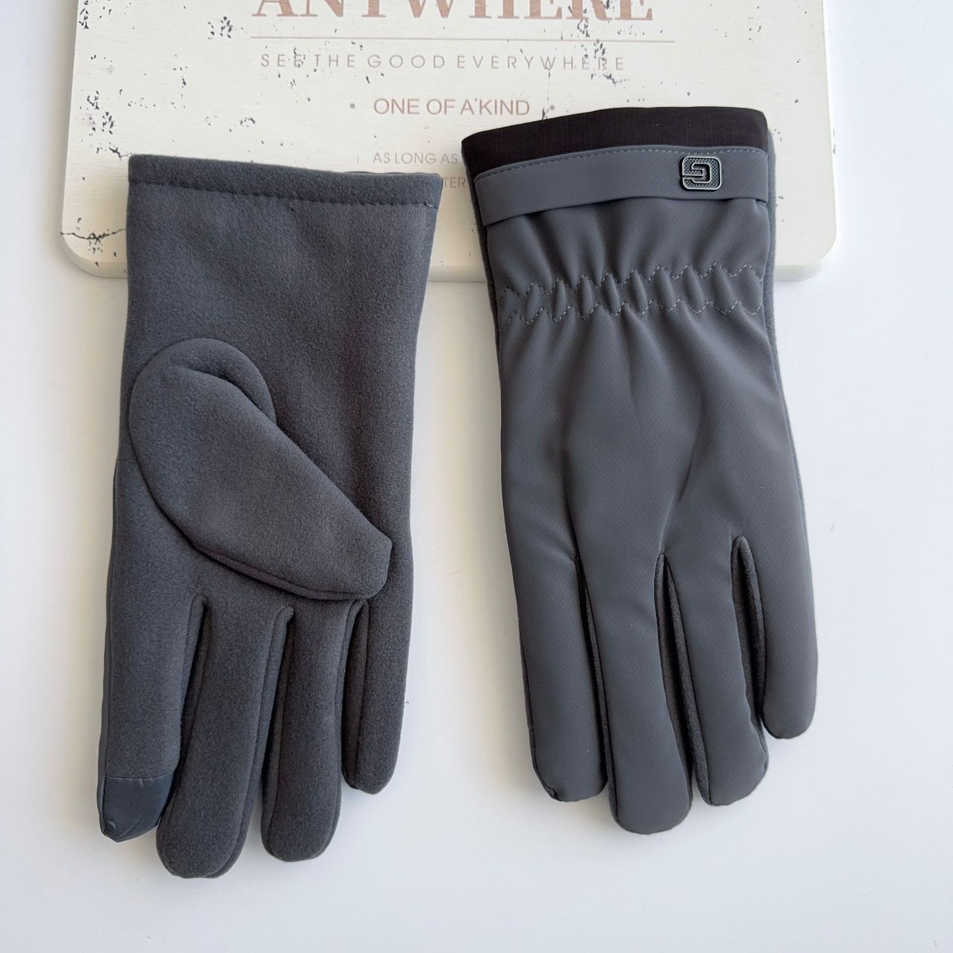 Winter Herren Outdoor Warm Touchscreen mit Fleece Stofffutter Fahrradhandschuhe Kältebeständige Sporthandschuhe_voghion.com