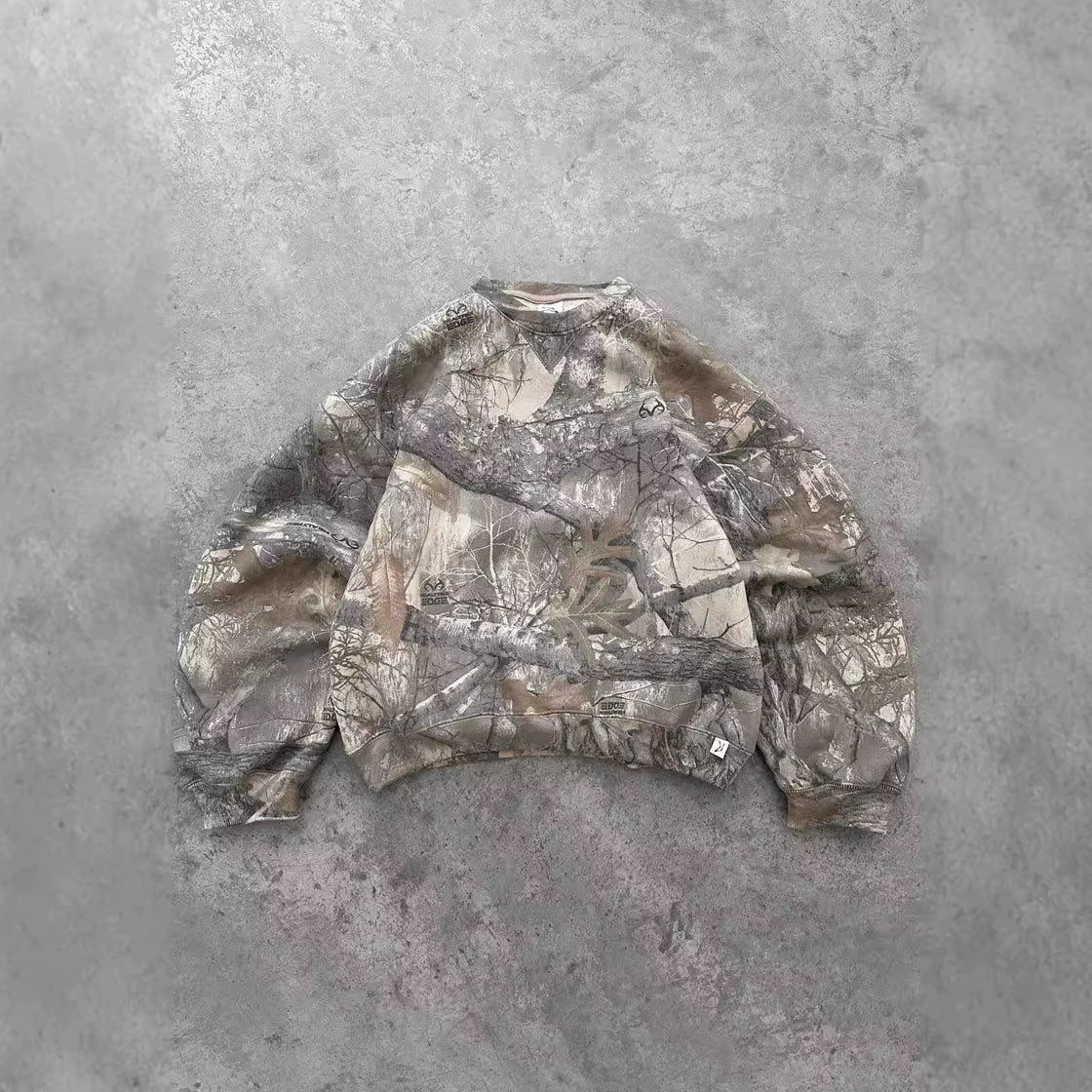 Amazon 2024 женский камуфляж с круглым воротником свитер кленовый принт повседневный пуловер женский спортивный повседневный куртка