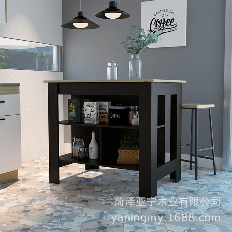 Simple household solid wood bar table modern high bar table living room partition cabinet Middle Island Table kitchen bar counter